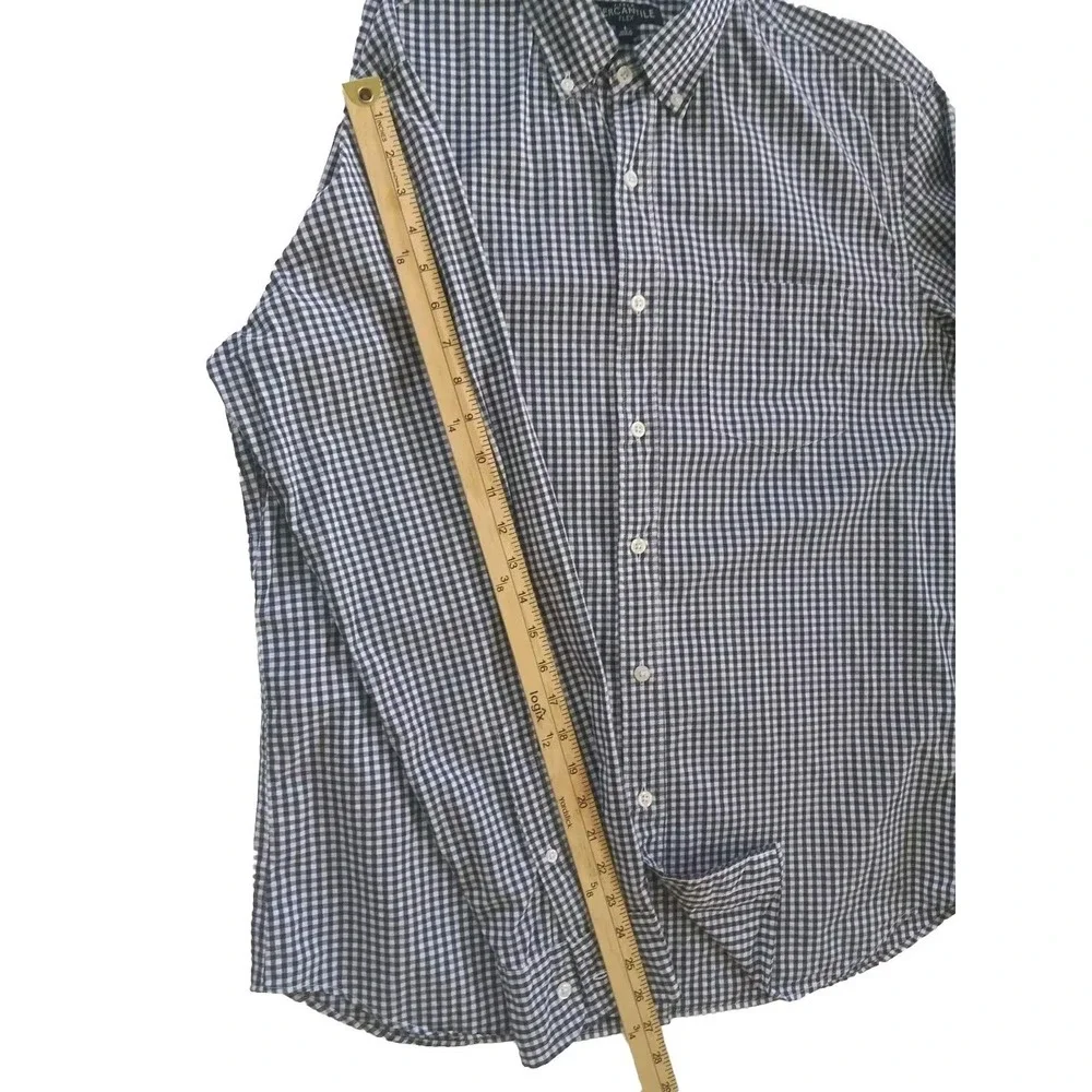 J CREW By Mercantile Flex Men's Large Slim Fit Long-sleeved Buttons Shirt Plaid
